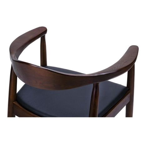 Krzesło KENNEDY ciemnobrązowe - drewno jesion, ekoskóra