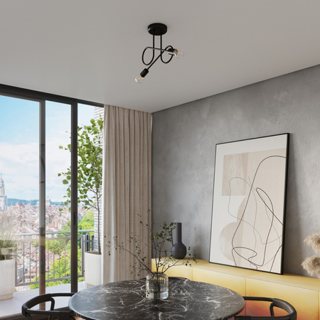 Sollux Lighting Żyrandol LOOP 2 czarny SL.1472