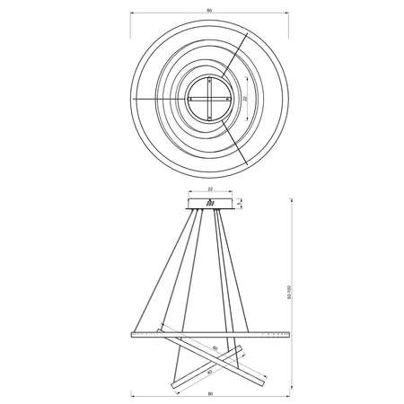 Milagro Lampa wisząca GALAXIA GOLD 85W LED ML8425 ZŁOTY MAT