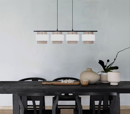 Lampa wisząca CEZAR Kaja K-5273 biały/beżowy