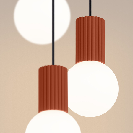 Sollux Lighting Lampa wisząca HALO 3P ochra czerwona SL.1730