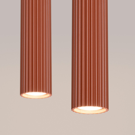Sollux Lighting Lampa wisząca KARBON 2 ochra czerwona SL.1631