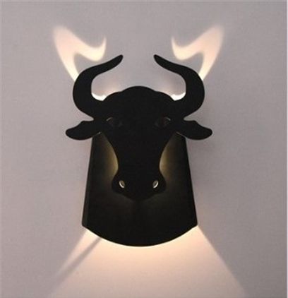 Lampa ścienna LED Byk Abigali Bull Czarna