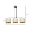 Lampa wisząca HILDE 3 BL WHITE Emibig 1052/3 biały/czarny