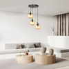 Lampa wisząca COSMO 3 BL PREMIUM MIODOWY Emibig 713/3PREM czarny/złoty