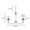 Cosmo Light Lampa wisząca DUBAI P06346NI-WH