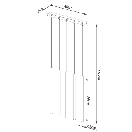Sollux Lighting Lampa Wisząca PASTELO 5L złoty połysk SL.1198