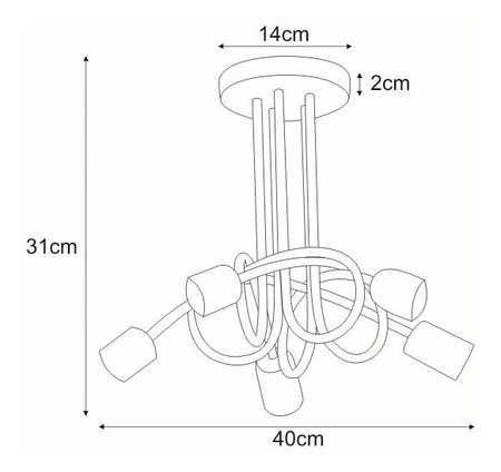 Lampa sufitowa DEZE Kaja K-3621 czarny