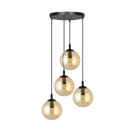 Lampa wisząca COSMO 4 BL PREMIUM MIODOWY Emibig 713/4PREM czarny/złoty