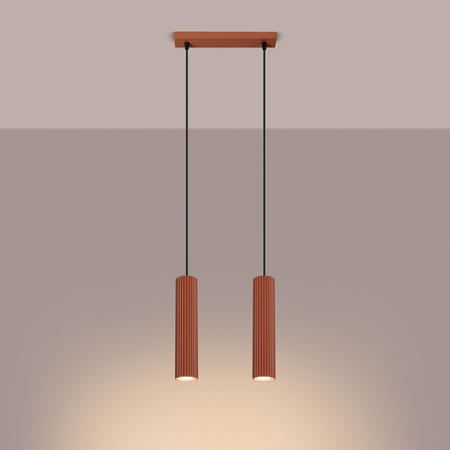Sollux Lighting Lampa wisząca KARBON 2 ochra czerwona SL.1631