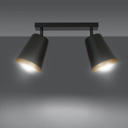 Lampa wisząca PRISM 2 BLACK / GOLD Emibig 406/2 czarny/złoty