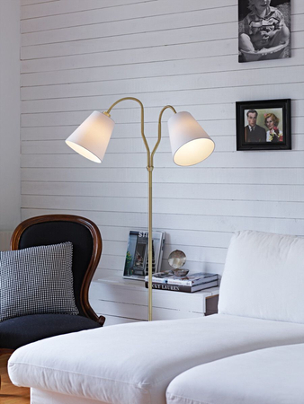 Lampa podłogowa Markslöjd MODENA 105274 biały/złoty