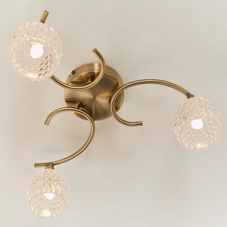 Lampa sufitowa Endon Lighting Boyer BOYER-3AB mosiądz