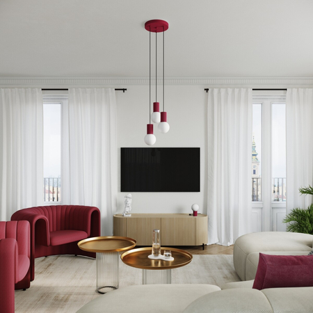 Sollux Lighting Lampa wisząca HALO 3P burgund SL.1750