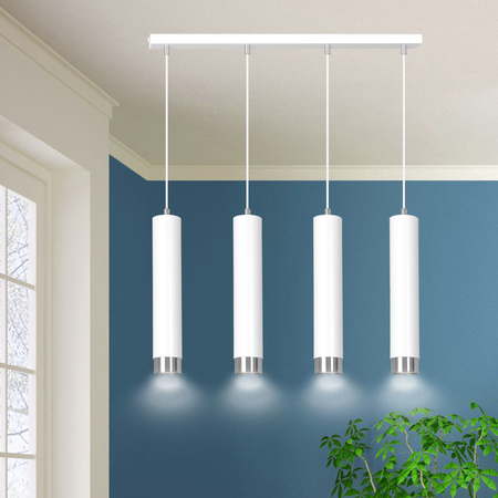 Lampa wisząca KIBO 4 WH/CHROME Emibig 641/4 biały/chrom
