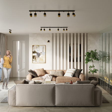 Sollux Lighting Plafon NERO 22,5 czarny/chrom SL.1409