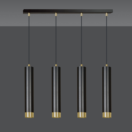 Lampa wisząca KIBO 4 BL/GOLD Emibig 644/4 czarny/złoty