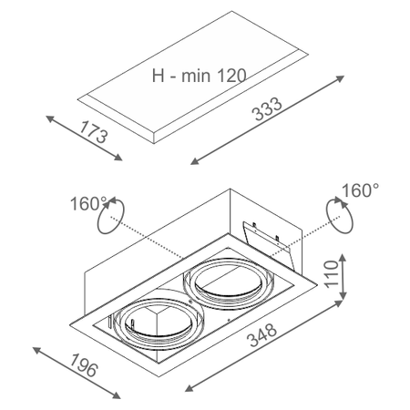 Lampa AQForm Cadra Recessed Alu Mat