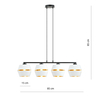 Lampa wisząca PIANO 4 Emibig 1182/4 biały/czarny