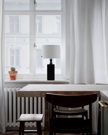 Lampa stołowa By Rydens Woody H56 cm E27 czarny/biały