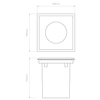 Lampa gruntowa Astro Gramos Square 1312003 Szczotkowana Stal Nierdzewna