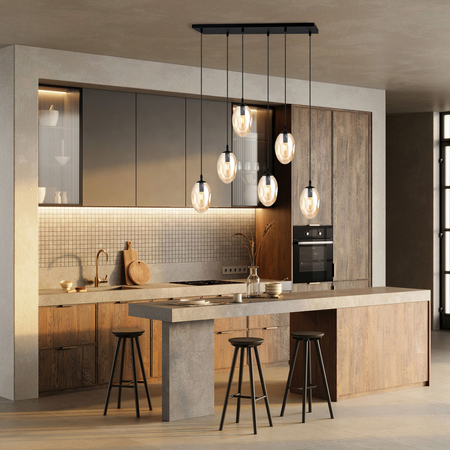 Lampa wisząca ASTRAL 6 Emibig 1267/6 czarny/złoty