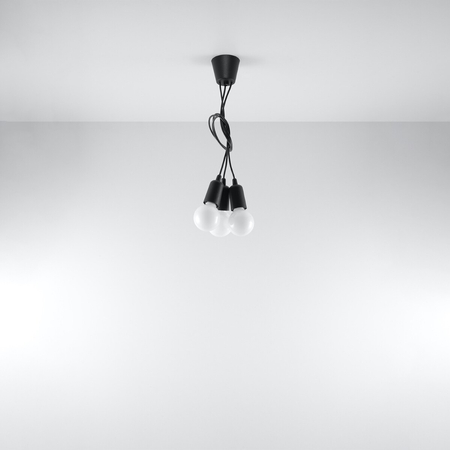 Sollux Lighting Lampa wisząca DIEGO 3 czarna SL.0573