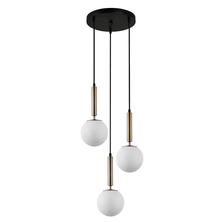 Lampa wisząca Italux Ravena PND-2324-3A GD+OPAL Mosiężny