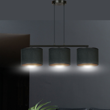 Lampa wisząca HILDE 3 BL BLACK Emibig 1054/3 czarny