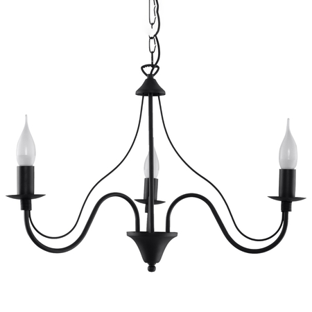 Sollux Lighting Żyrandol MINERWA 3 czarny SL.0217