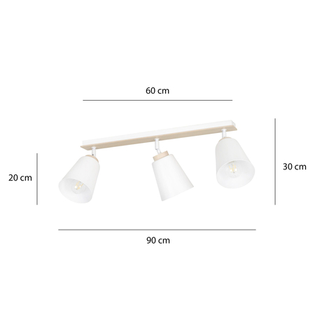 Lampa sufitowa ATLAS 3 WHITE Emibig 724/3 biały