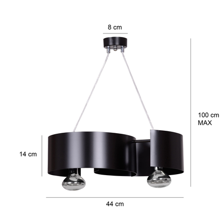 Lampa wisząca VIXON 2 BLACK Emibig 284/2 czarny