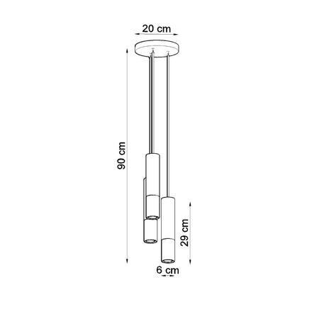 Sollux Lighting Lampa wisząca LOOPEZ 3P czarny/miedź SL.0949