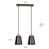Lampa wisząca BOLERO 2 BLACK Emibig 442/2 czarny
