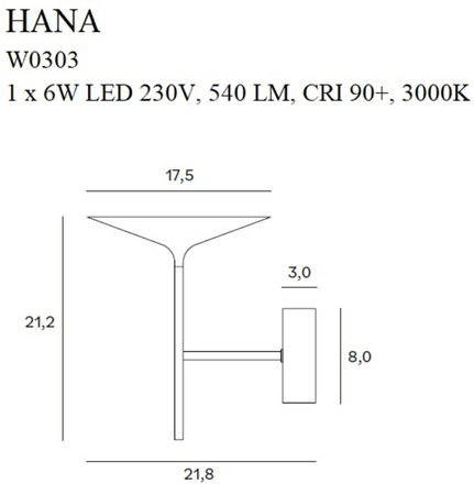 Kinkiet Maxlight HANA W0303 czarny/chrom