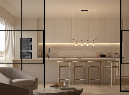 Lampa wisząca KOPA czarny mat, drewniany naturalny 4xE27 madera natural