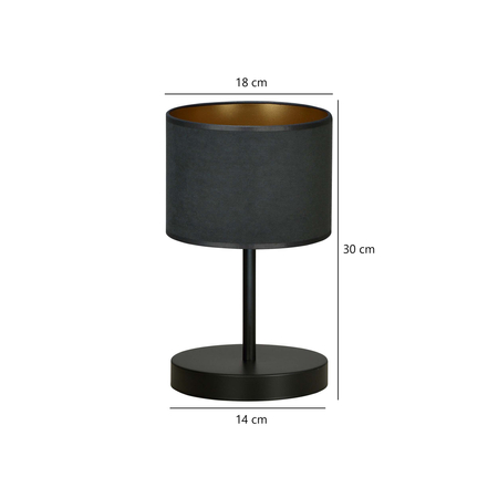 Lampa stołowa HILDE LN1 BL BLACK Emibig 1054/LN1 czarny