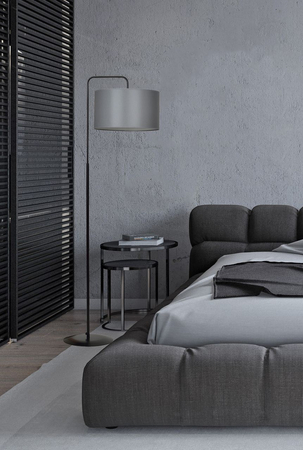 Lampa podłogowa TRAPO LP1 BL GRAY Emibig 570/3 czarny/chrom