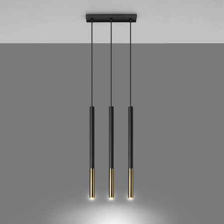 Sollux Lighting Lampa wisząca MOZAICA 3L czarny/złoto SL.0892