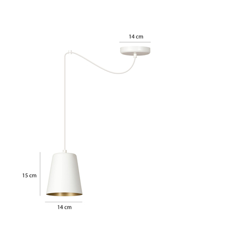 Lampa wisząca LINK 1 WHITE / GOLD Emibig 456/1 biały/złoty
