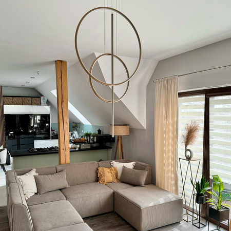 Lampa wisząca Linea No.5 60/40cm złota 3k