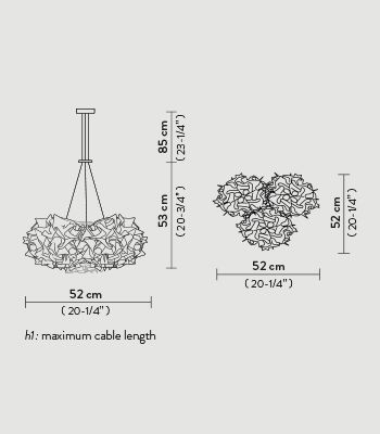 Lampa wisząca Slamp VEL78SOS1300BW000 Veli Mini Trio Couture