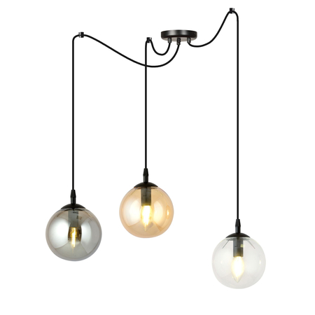 Lampa wisząca GIGI 3 BL MIX Emibig 939/3 czarny/złoty