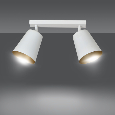 Lampa wisząca PRISM 2 WHITE / GOLD Emibig 407/2 biały/złoty