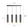 Lampa wisząca KIBO 4 BL/GOLD Emibig 644/4 czarny/złoty