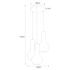 Lampa wisząca ARVI BLACK Kaja K-4522 czarny/złoty