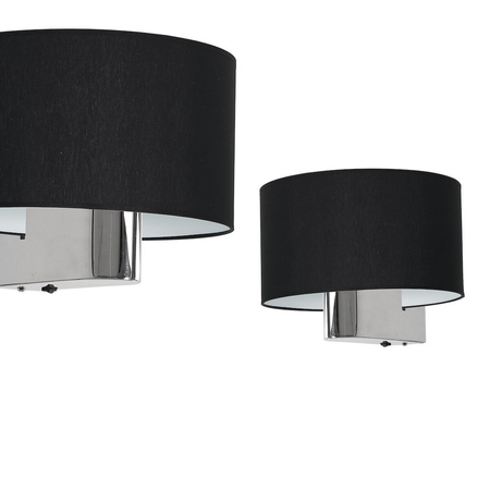 Milagro Kinkiet CASINO BLACK/CHROME 1xE27 ML6377 Czerń / Chrom