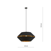Lampa wisząca PIANO 1 Emibig 1183/1 czarny/złoty
