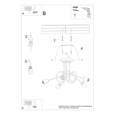 Sollux Lighting Żyrandol LOOP 5 biały SL.1432