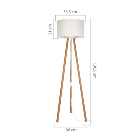 Lampa podłogowa Zuma Line ASZ.1664 PIKO LAMPA PODŁOGOWA NATURALNA/BAMBOO-CREAM